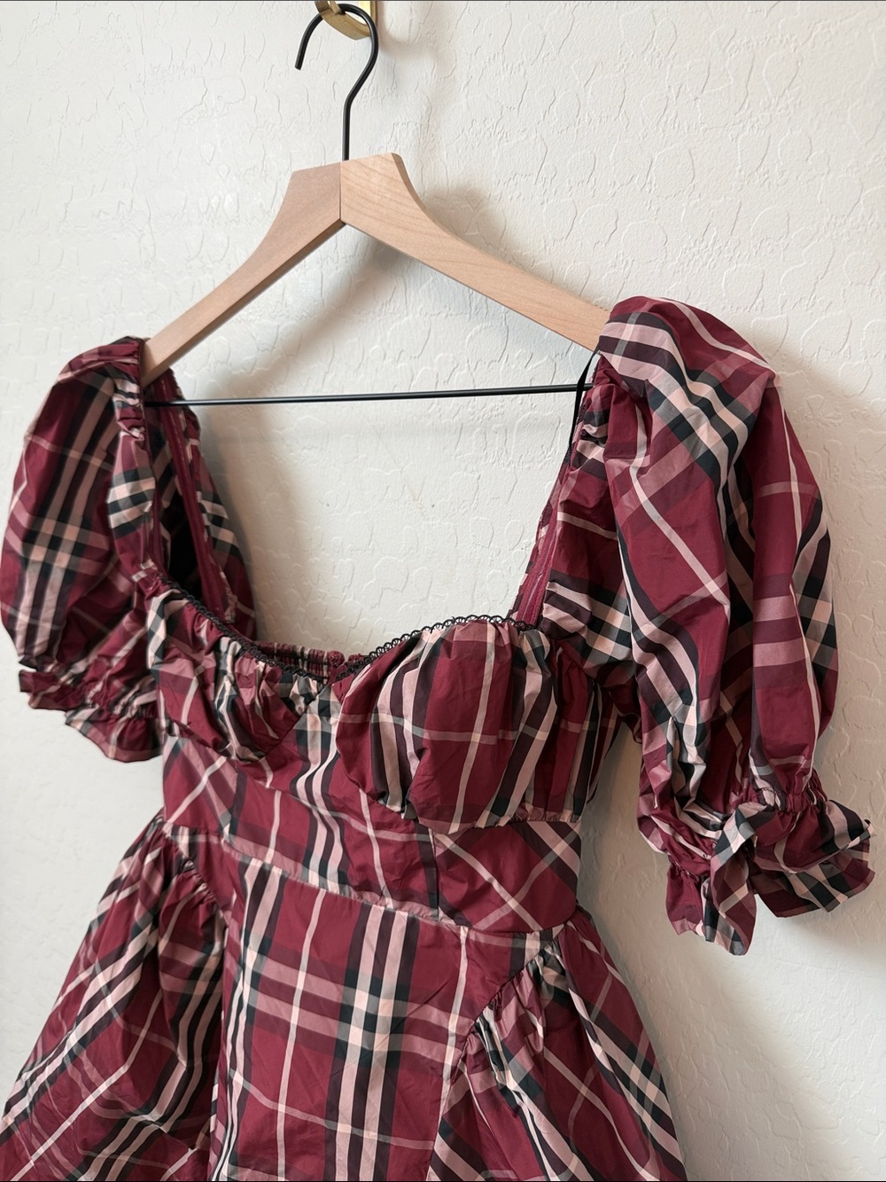 Anthropologie Maeve tartan plaid mini babydoll dress XS - Picture 4 of 9